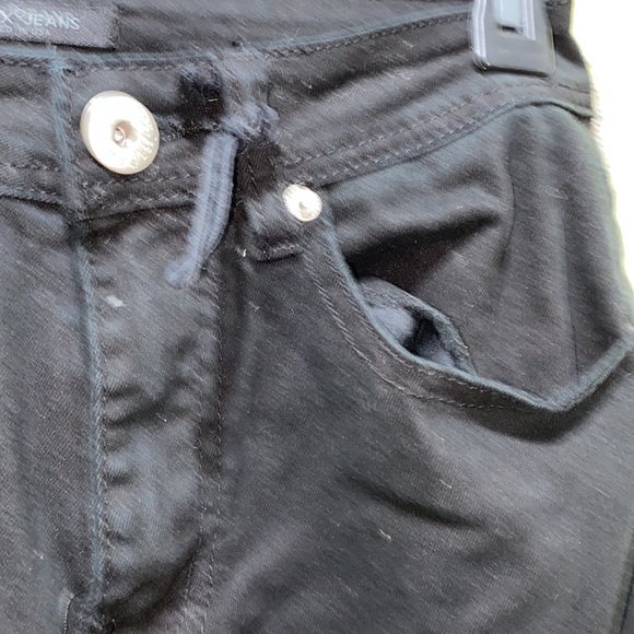 RED FOX BLAXK DISTRESSED JEANS SILVER GROMMETS LACE-UP CALFS, SZ 3 - Picture 5 of 14